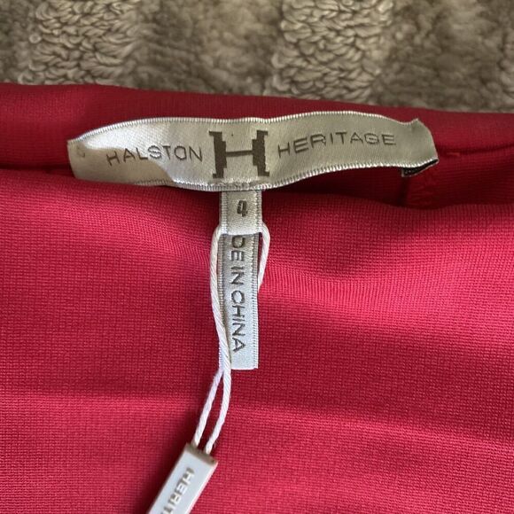 Halston Heritage NWT Lipstick Red Convertible Off the Shoulder Dress Size 4 - Picture 6 of 9